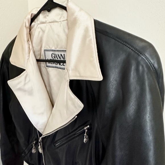 Rare Vintage 90s Gianni Versace Motorcycle Leather Jacket Seen Worn by Prince - Picture 6 of 12